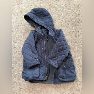 GAP Quilted Hooded Puffer Jacket - Navy
